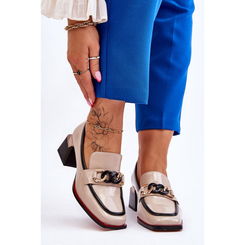 S.Barski Mukavat matalakorkoiset pumput beige Valenti musta 2