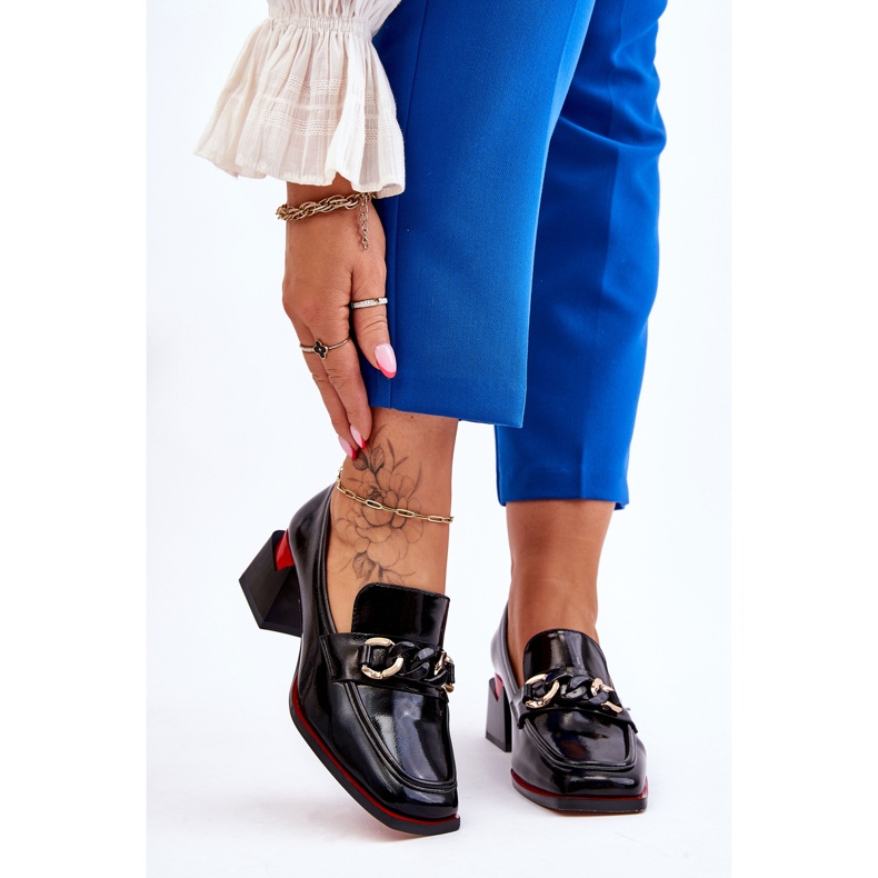 S.Barski Mukavat matalakorkoiset pumput, musta Valenti 1