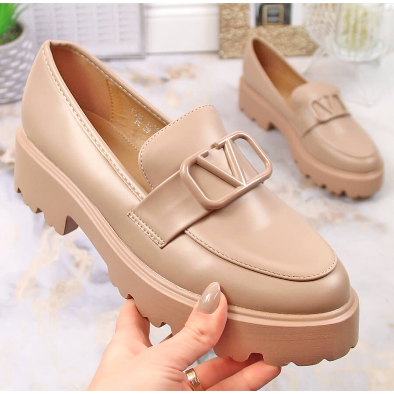 Vinceza 16380 beige naisten korkokengät ja alustakengät 1