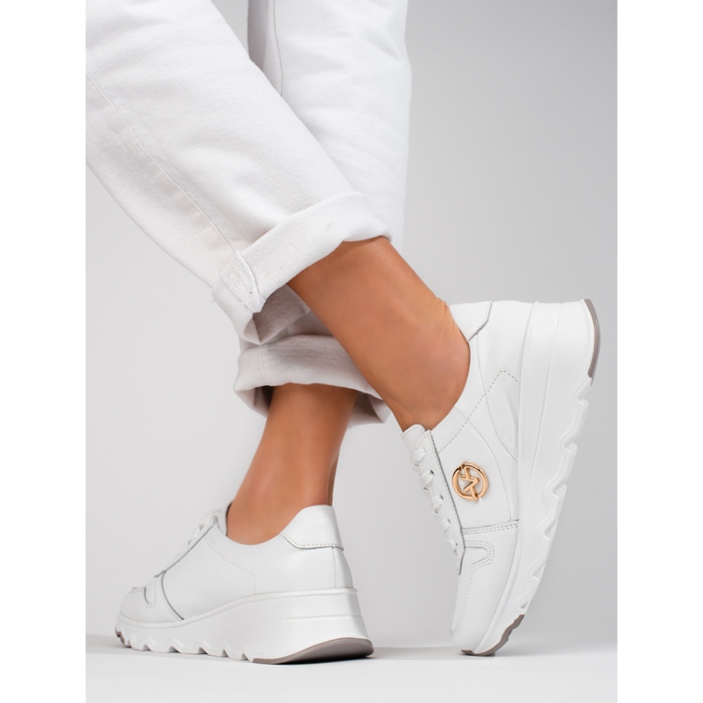 Vinceza naisten valkoiset nahkalenkkarit valkoinen 2