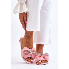 PS1 Naisten tossut, joissa rusetti ja strassit Pink Jolene vaaleanpunainen 1