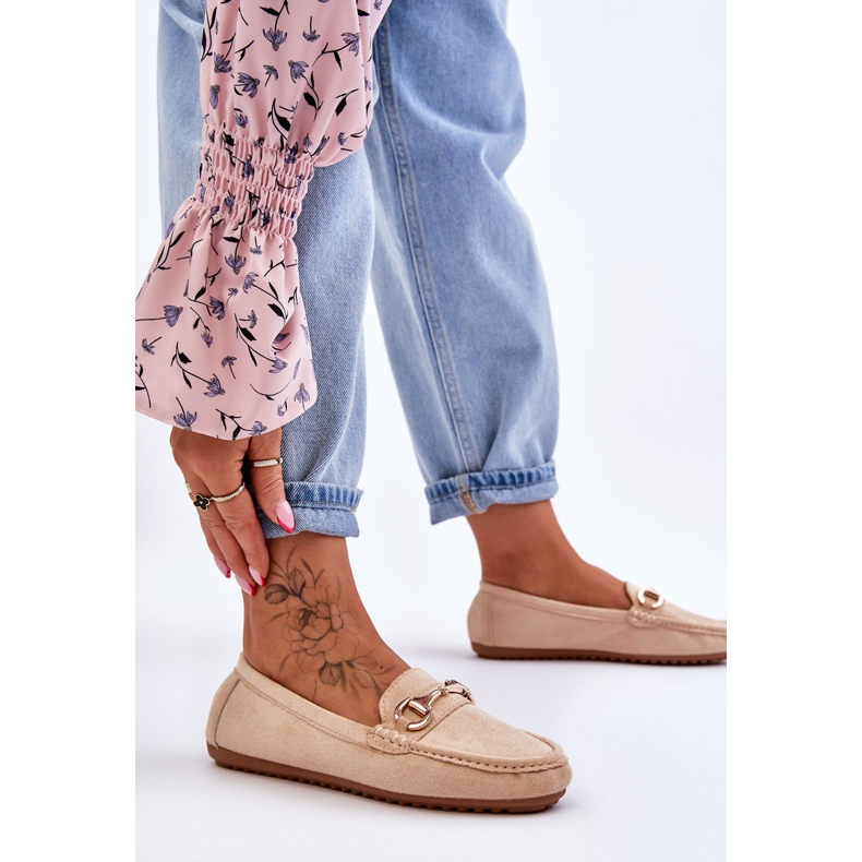 FC3 Klassiset mokkanahkaiset loaferit beigeillä Arla-koristeilla 2