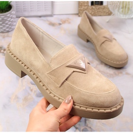 Potocki SZ12003 mokkanahkahousut kantapäällä ja alustalla beige 1