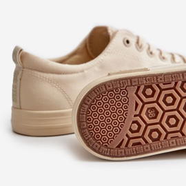 Naisten sileät matalat tennarit Big Star LL274061 beige 1