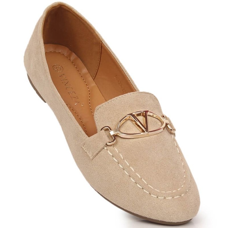 Vinceza kengät mokkanahka loafers W 2227 JAN185B beige 1