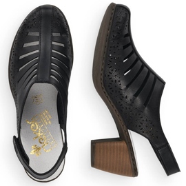 Mukavat nahkaiset naisten korkokengät Rieker 40959-00 musta 2