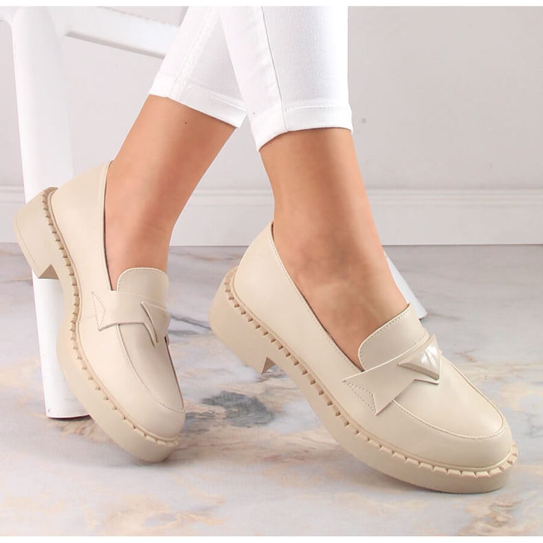 Potocki SZ12002 loaferit korkokengillä ja alustalla beige 1