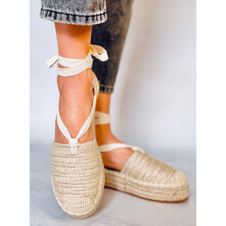 Naisten sandaalit espadrillit Seila Beige 2