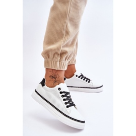 BM Naisten matalat rei'itetyt tennarit, valkoinen ja musta Daxton 2