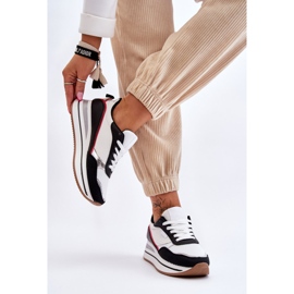 BM Naisten Wedge And Platform tennarit, valkoinen ja musta Allen 2