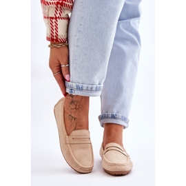 FC3 Naisten klassiset mokkanahkahousut beige Ivana 1