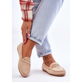 FC3 Naisten klassiset mokkanahkahousut beige Ivana 2