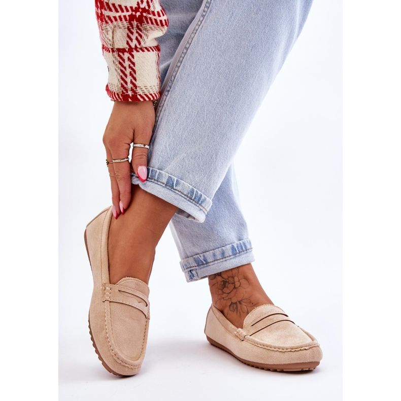 FC3 Naisten klassiset mokkanahkahousut beige Ivana 2