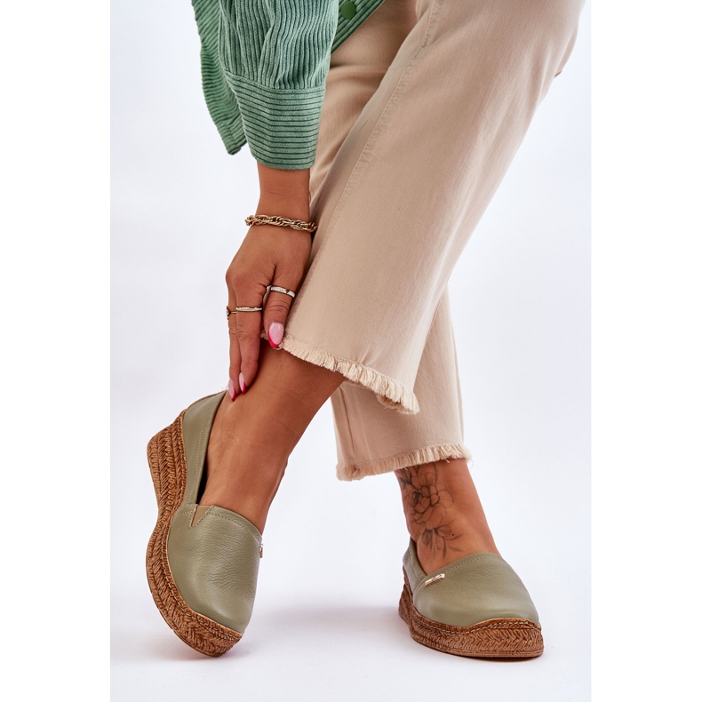 Lemar Naisten Wedge-nahkainen Espadrilles Green Hadlee vihreä 2