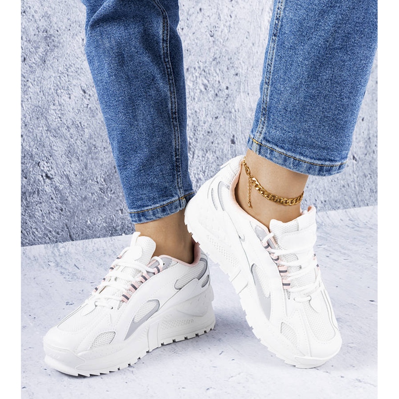 PA1 Germainin valkoiset ja vaaleanpunaiset wedge-lenkkarit valkoinen vaaleanpunainen hopea 1