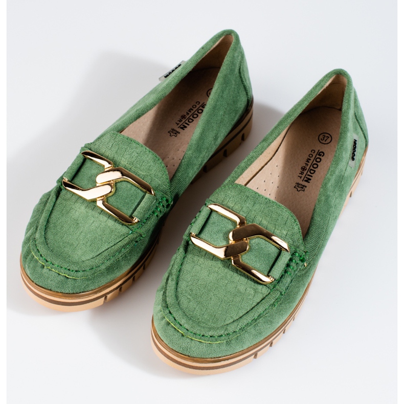 SHELOVET Naisten vihreät Shelobvet mokkanahkaat 1