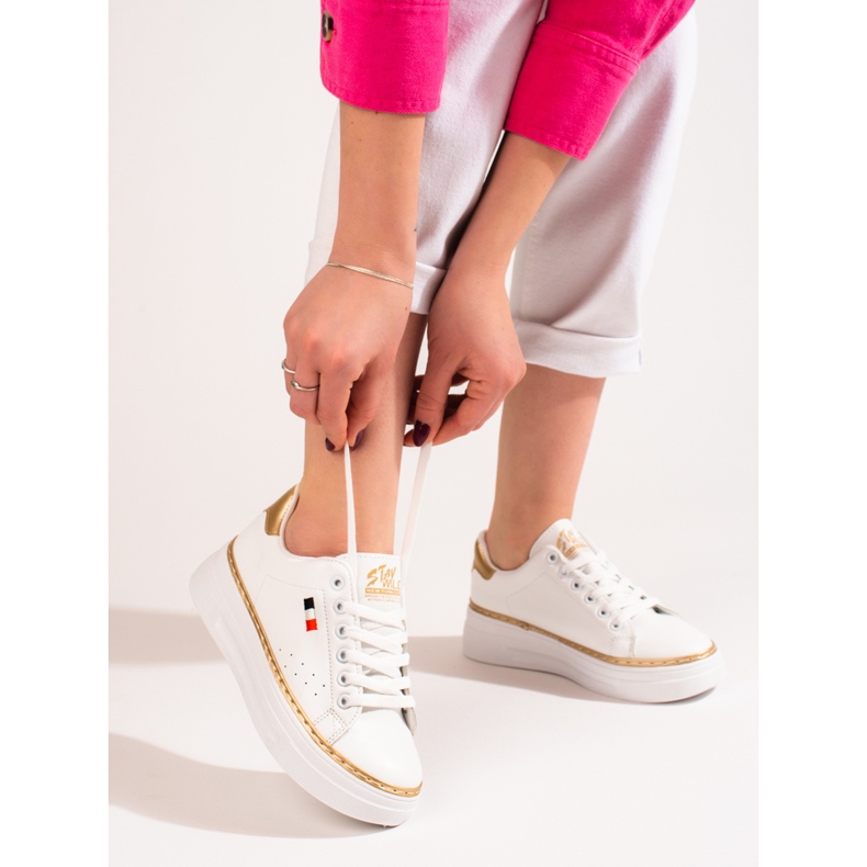 W. Potocki Valkoiset urheilukengät Potockin alustalla valkoinen 1