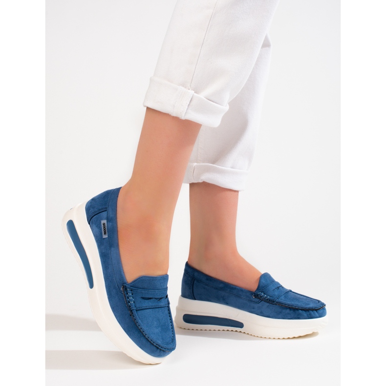 Shelovet naisten paksupohjaiset loaferit siniset sininen 1