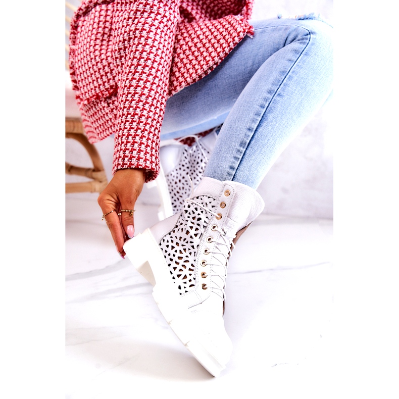 FILIPCZYK Valkoiset Aileen harjakattoiset nahkasaappaat valkoinen 3