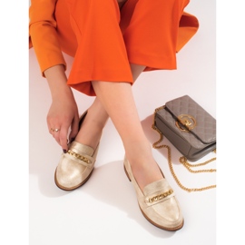 Klassiset naisten mokasiinit Shelovet kultaa beige 1