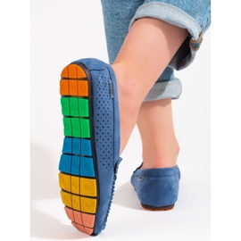 Naisten harjakattoiset mokkanahkaat Shelovet sininen 2