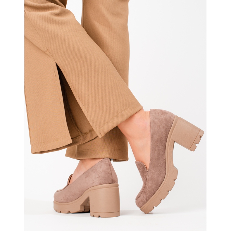 W. Potocki Naisten mokkanahkakorkokengät Potocki beige 2