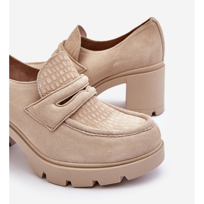 Lemar Arabell Suede Chunky Heel and Platform -kengät vaalea beige 1