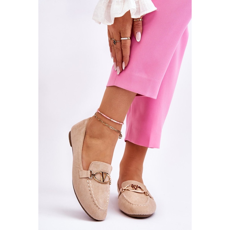 Vinceza Mokkahousut, joissa koriste-elementti beige Reed 1