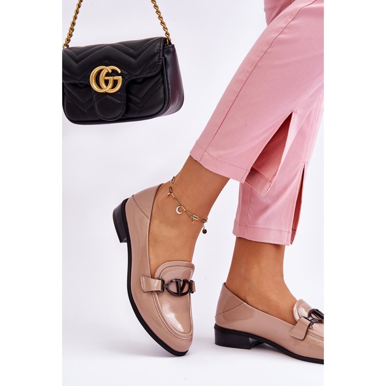 Vinceza Patenttibeige Marra Flat Heel Loafers 2