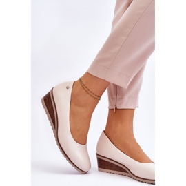 Vinceza Klassiset beige-greysen-kiilapumput 2