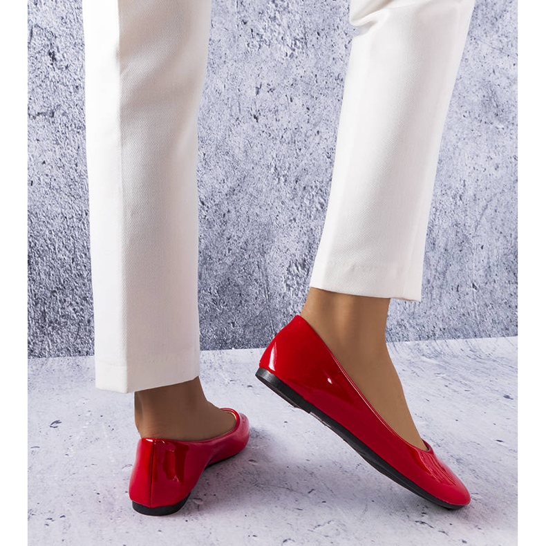 BM Méthot punaiset klassiset lakatut ballerinat punainen 1