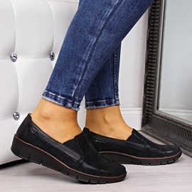 Nahkaiset naisten kengät, mustat Helios 350 2