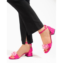 Naisten Shelovet vaaleanpunaiset matalakorkoiset sandaalit vaaleanpunainen 1