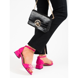 Naisten Shelovet vaaleanpunaiset matalakorkoiset sandaalit vaaleanpunainen 2