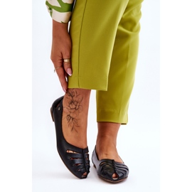 Lemar Mukavat nahkaiset balerinat naisille Black Luka musta 1