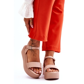 Vinceza Naisten Nude Casen paksut sandaalit vaaleanpunainen 1