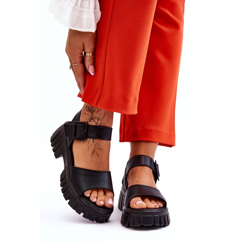 Vinceza Naisten Nahkasandaalit Musta Dean 1