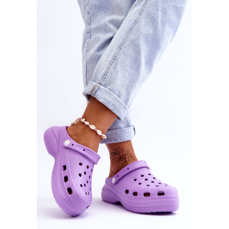 FS1 Naisten vaahtomuovitossut Crocs Purple Coline violetti 2