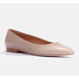 Marco Shoes Pehmeät nahkaiset balerinat beige 2