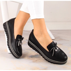 Naisten harjakattoiset mustat alustakengät Jezzi RMR2268-2 1