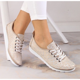 Nahka vaaleat naisten urheilukengät beige Artiker 52C0691 1