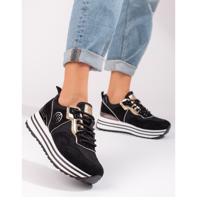 W. Potocki Naisten nauhalliset lenkkarit Potocki musta 1