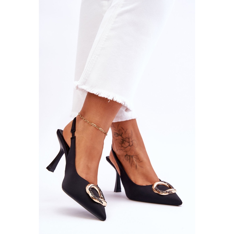 Muodikkaat Pinssit koristeilla ja zirkoneilla musta Alexia 2