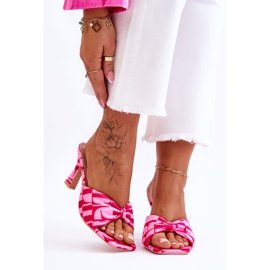 Muodikkaat korkokengät vaaleanpunaisella Floria-printillä vaaleanpunainen 1