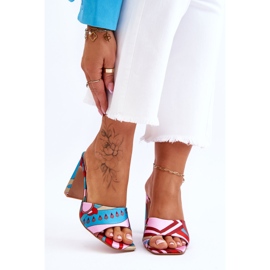 FS1 Naisten kuviolliset korkokengät, sininen Adelise beige punainen vaaleanpunainen 2