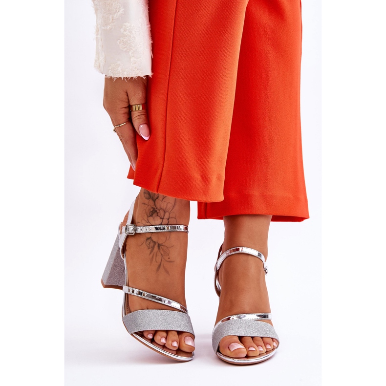 Vinceza Hopeiset Alicia Glitter -korkokengät hopea 1