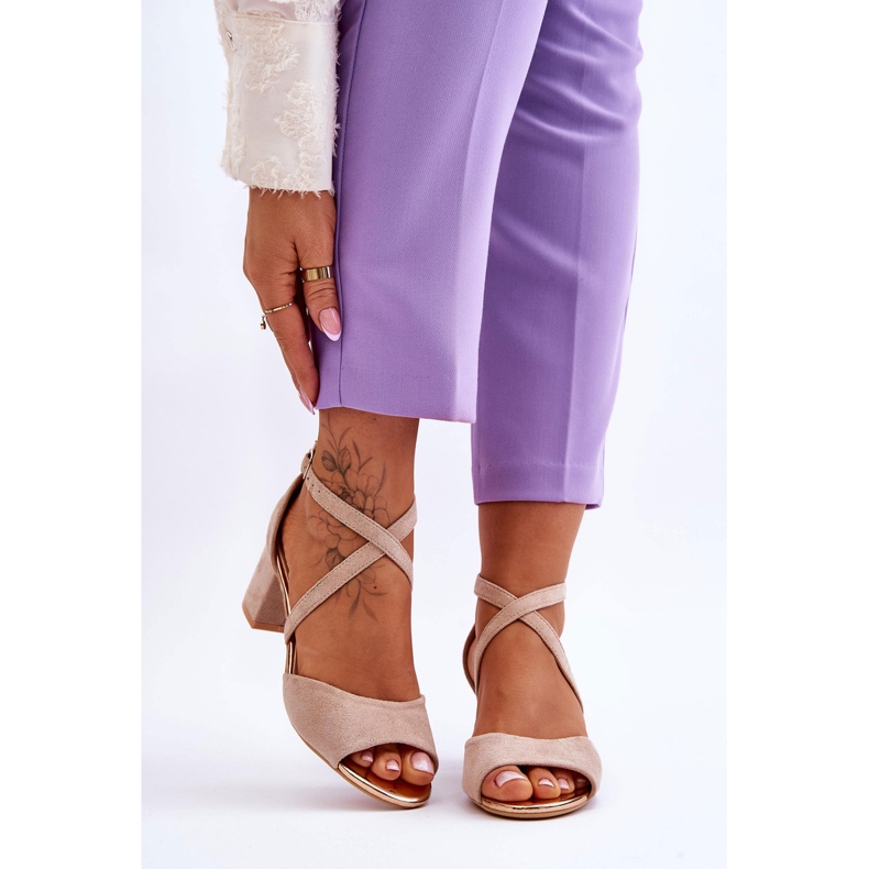 Vinceza Naisten matalakorkoiset sandaalit beige Quinn ruskea 1