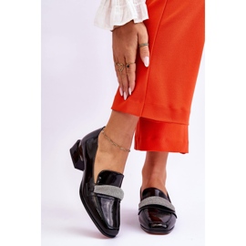 S.Barski Patentti Black Lavern korkeakorkoiset loaferit kuutiozirkonialla musta 1