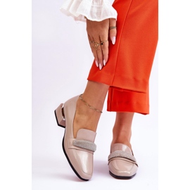 S.Barski Patentoidut korkokengät, joissa strassit beige laverna 1