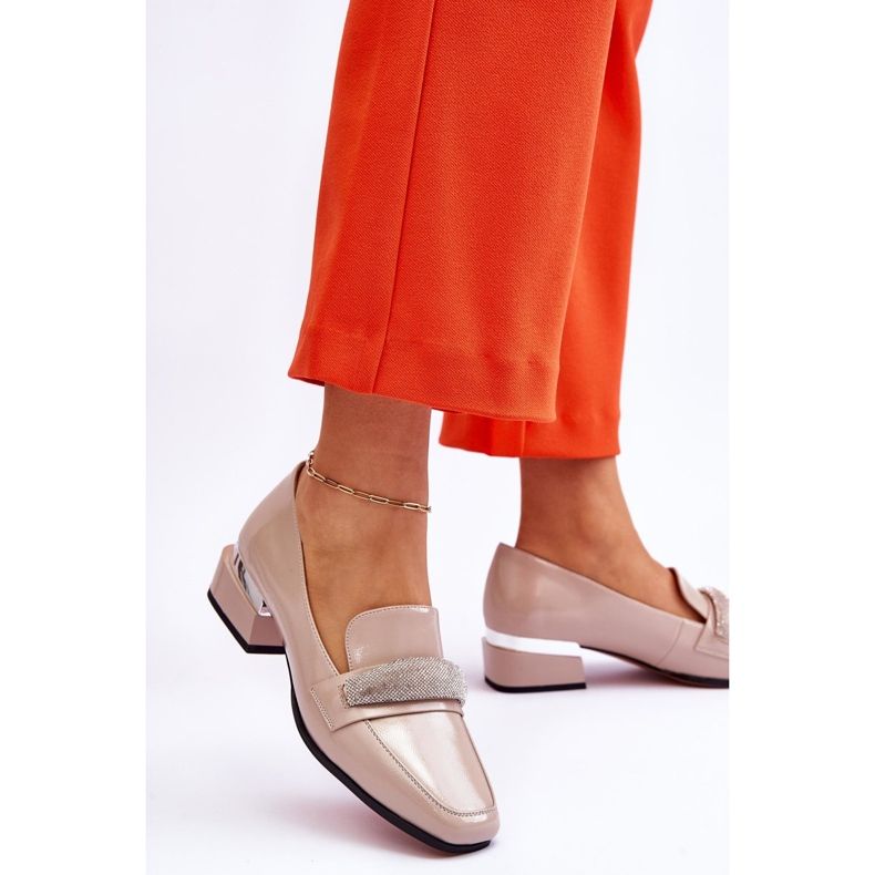 S.Barski Patentoidut korkokengät, joissa strassit beige laverna 2